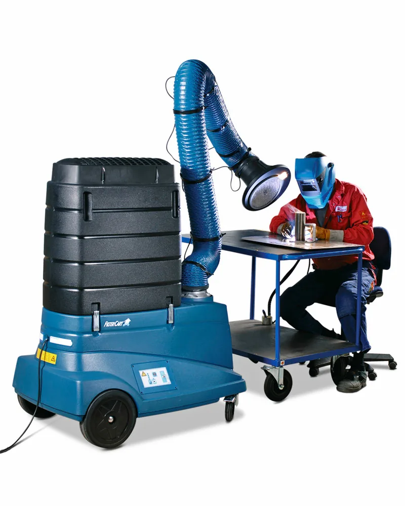 Mobile welding fume extraction and dust extraction support